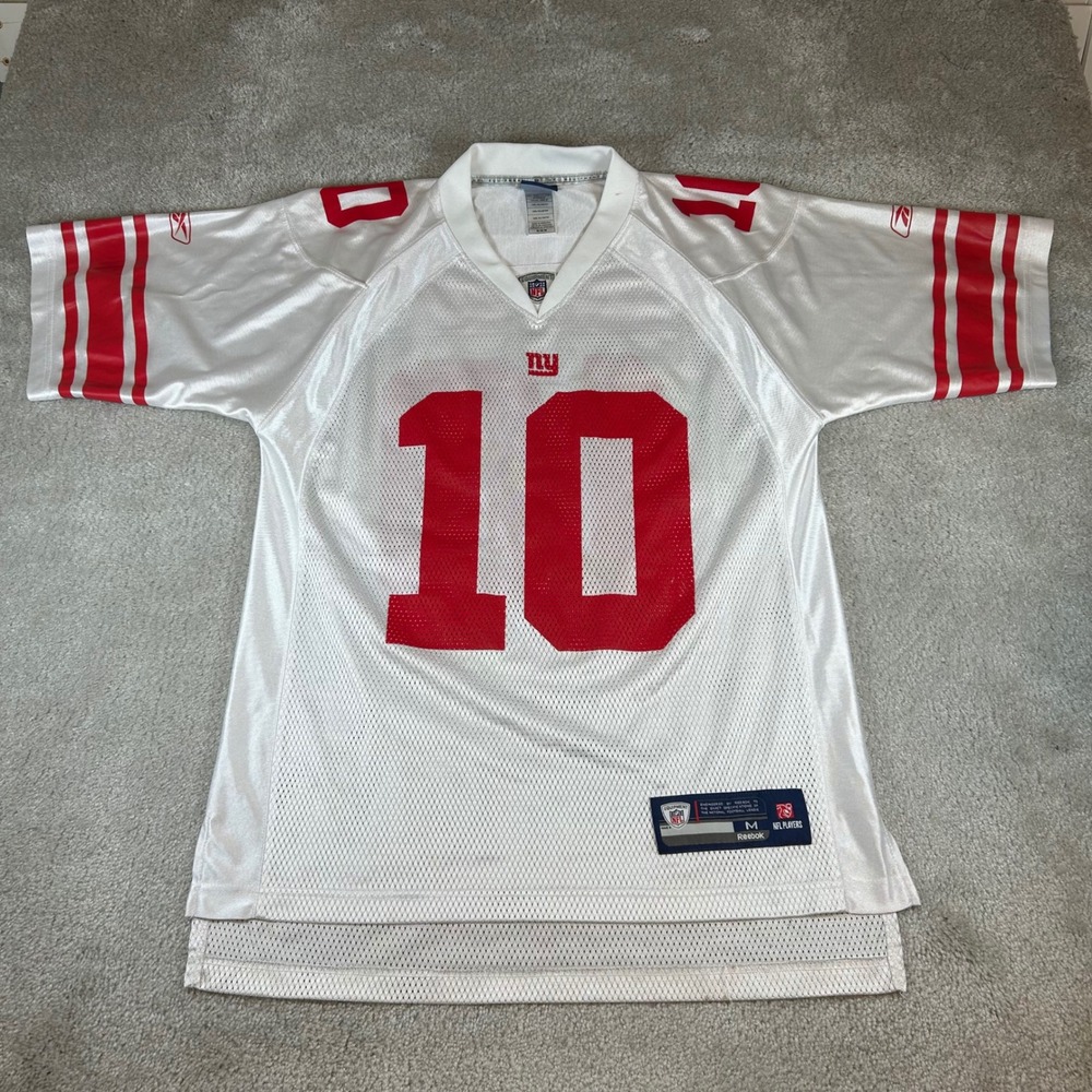 Reebok Eli Manning NY Giants Jersey Mens Medium White NFL Football 10 7009A 08